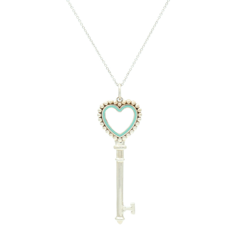 TIFFANY＆CO 925純銀Heart Key Necklace項鍊-0