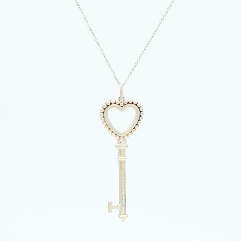 TIFFANY＆CO 925純銀Heart Key Necklace項鍊-1