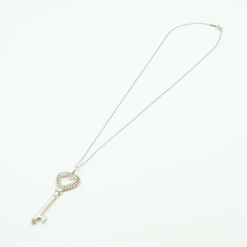 TIFFANY＆CO 925純銀Heart Key Necklace項鍊-3