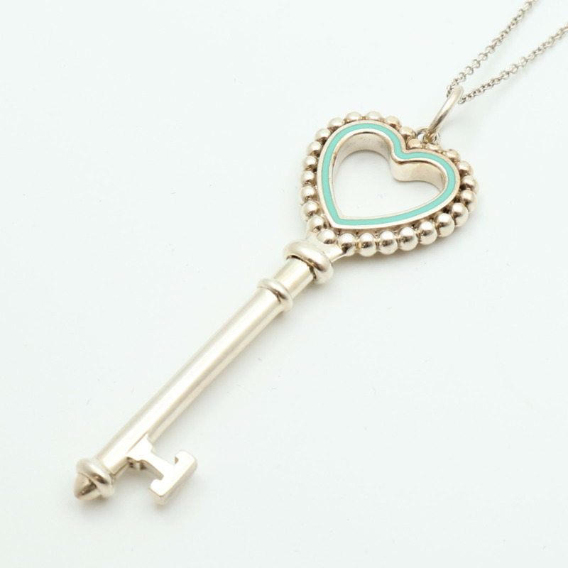 TIFFANY＆CO 925純銀Heart Key Necklace項鍊-4