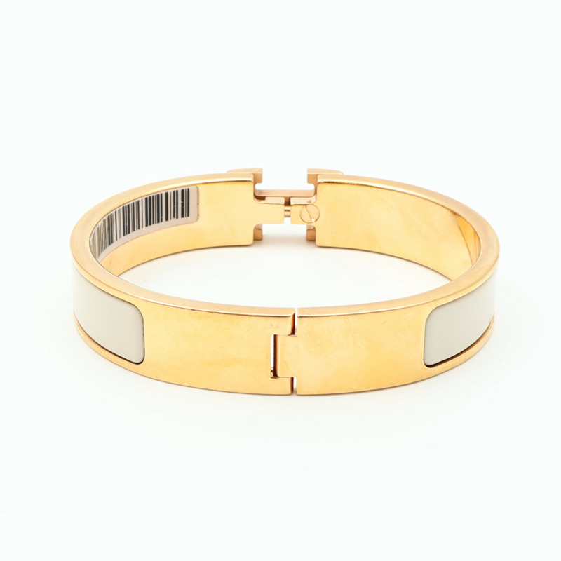 HERMES 金屬/琺瑯Clic H Bracelet金扣手鐲-2