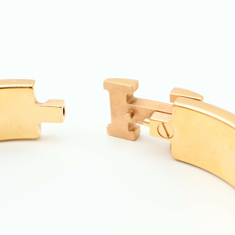 HERMES 金屬/琺瑯Clic H Bracelet金扣手鐲-8