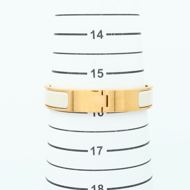 HERMES 金屬/琺瑯Clic H Bracelet金扣手鐲-11