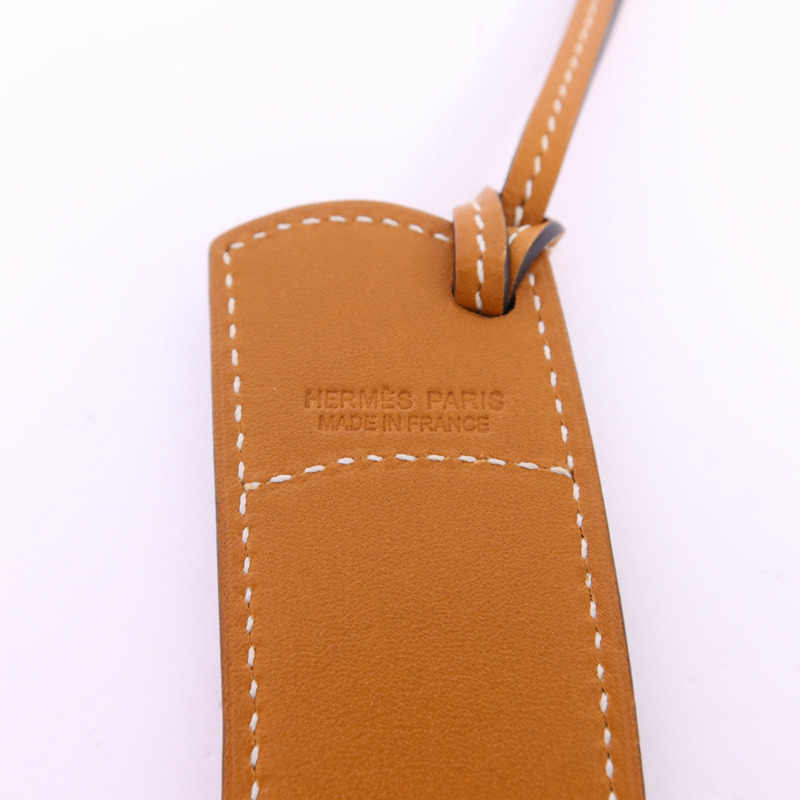 HERMES Swift皮革Paddock Boot Charm掛飾Gold/Blue Agate-5