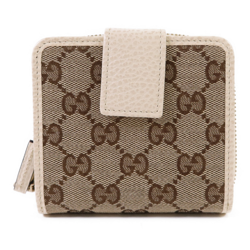 GUCCI 帆布Bifold Wallet金扣錢包-0