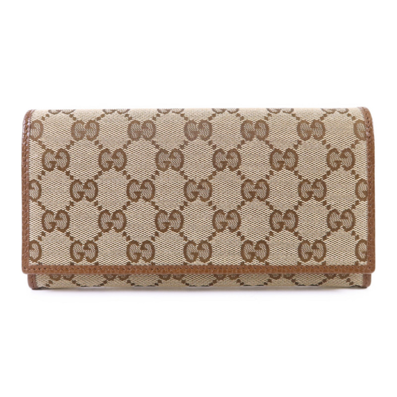 GUCCI 帆布Long Bifold Wallet金扣長錢包-0