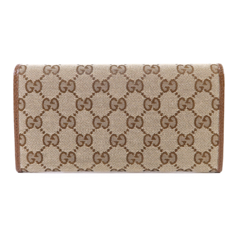 GUCCI 帆布Long Bifold Wallet金扣長錢包-1