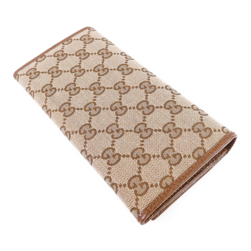 GUCCI 帆布Long Bifold Wallet金扣長錢包-3