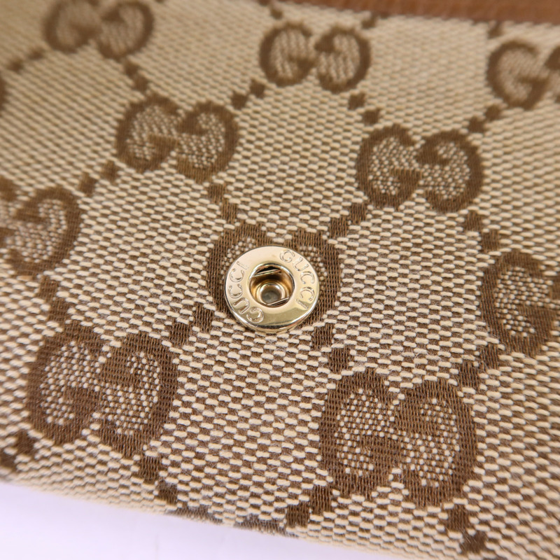 GUCCI 帆布Long Bifold Wallet金扣長錢包-7