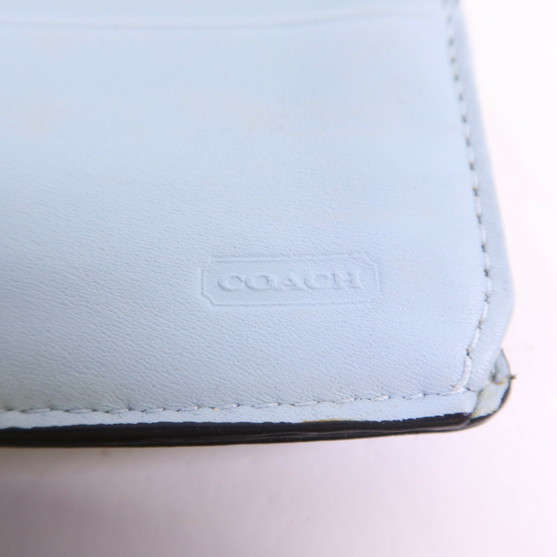 COACH 牛皮皮革Long Bifold Wallet銀扣長錢包-7