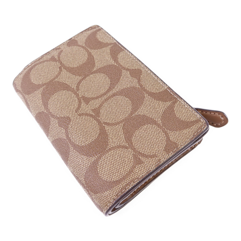 COACH 塗層帆布/牛皮皮革Wallet金扣錢包-3