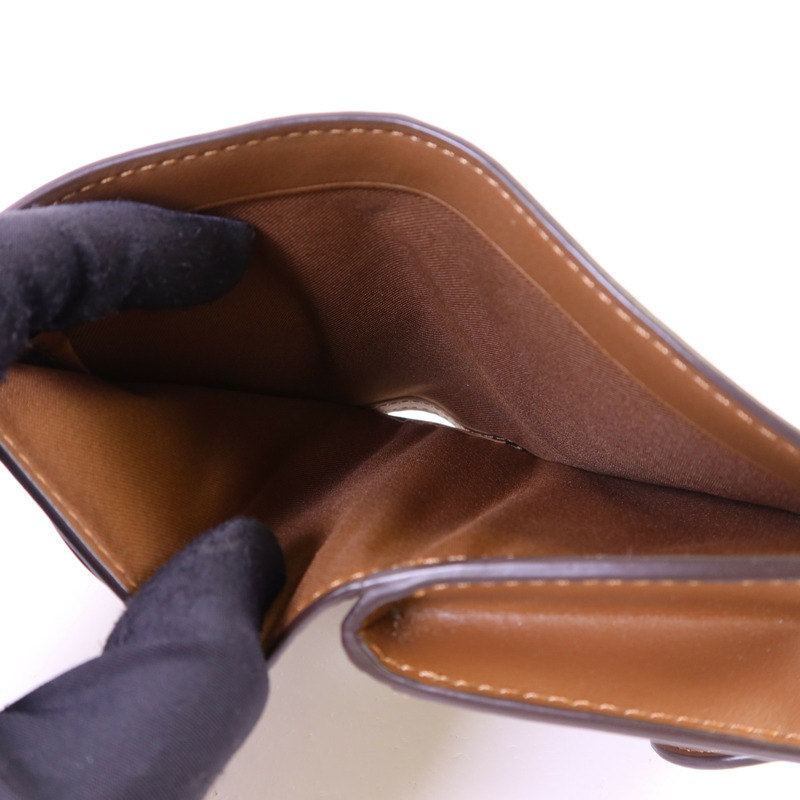 COACH 塗層帆布/牛皮皮革Wallet金扣錢包-8