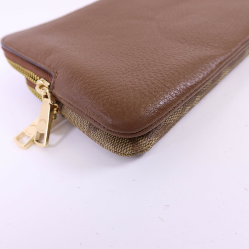 COACH 塗層帆布/牛皮皮革Pouch金扣手拿包-12