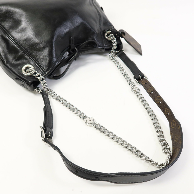 LOUIS VUITTON Monogram/羊皮皮革Carryall Vibe BB銀扣鏈帶肩背袋-7