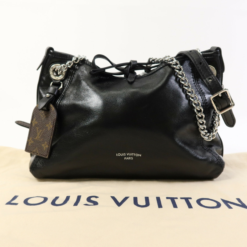 LOUIS VUITTON Monogram/羊皮皮革Carryall Vibe BB銀扣鏈帶肩背袋-8
