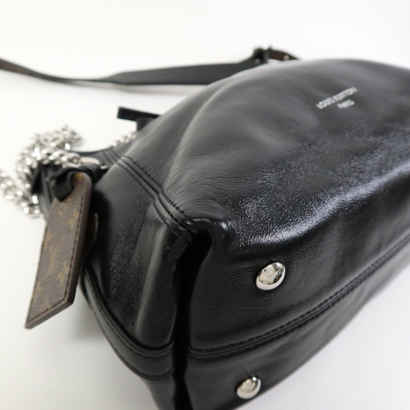 LOUIS VUITTON Monogram/羊皮皮革Carryall Vibe BB銀扣鏈帶肩背袋-10