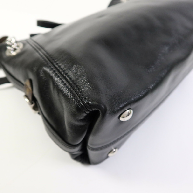 LOUIS VUITTON Monogram/羊皮皮革Carryall Vibe BB銀扣鏈帶肩背袋-12