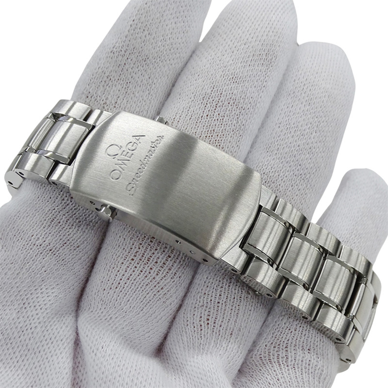 歐米茄超霸系列3210.50男士腕錶，自動機械，計時碼錶，日期顯示，不鏽鋼材質，銀色/黑色，拋光錶殼-4