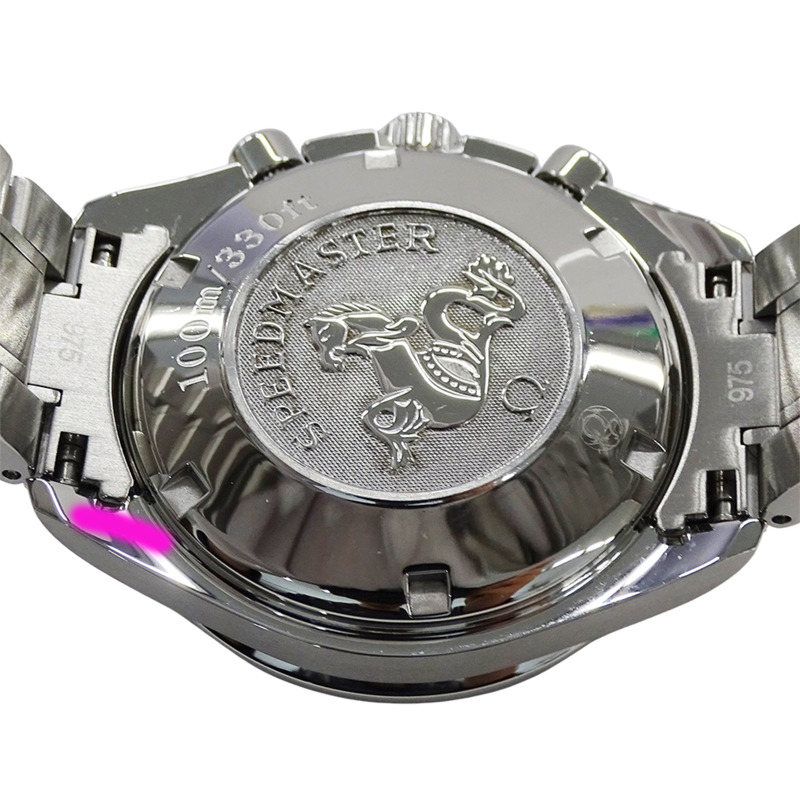 歐米茄超霸系列3210.50男士腕錶，自動機械，計時碼錶，日期顯示，不鏽鋼材質，銀色/黑色，拋光錶殼-6