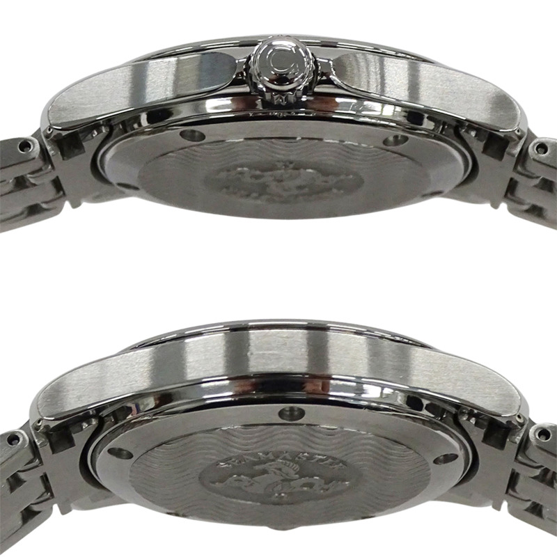 歐米茄海馬系列 2511.81 男士腕錶，120公尺防水，日期顯示，石英機芯，QZ系列，不鏽鋼錶殼，銀色，海軍藍錶盤，拋光處理-2