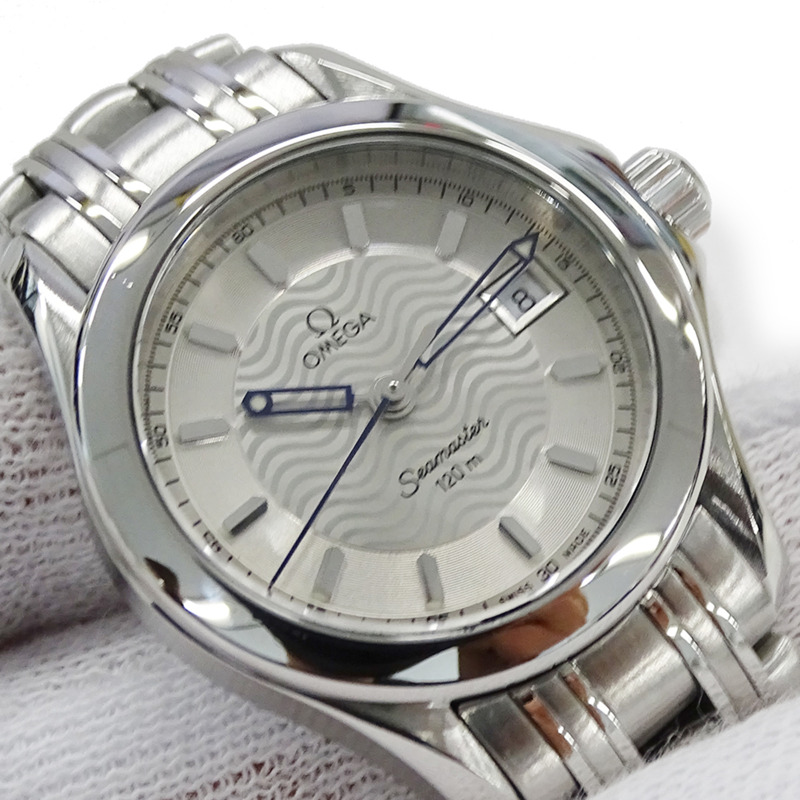 歐米茄海馬系列2571.31女錶，120公尺防水，日期顯示，石英機芯，QZ系列，不鏽鋼錶殼，銀色，拋光處理-12