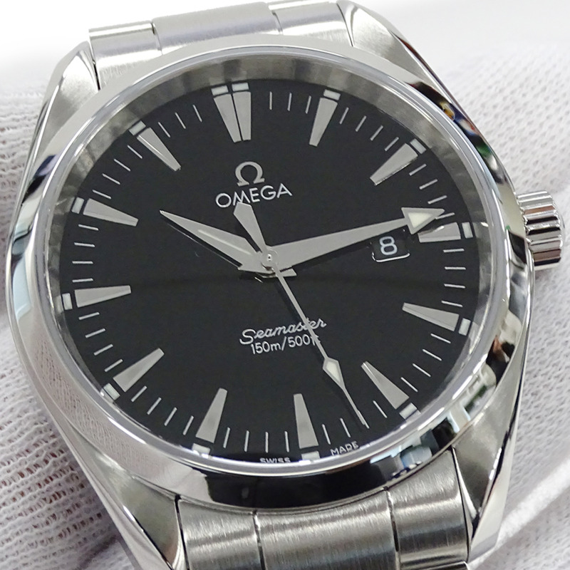 歐米茄海馬系列Aqua Terra 2517.50男士腕錶，日期顯示，石英機芯，QZ，不鏽鋼錶殼，銀色/黑色，拋光-12