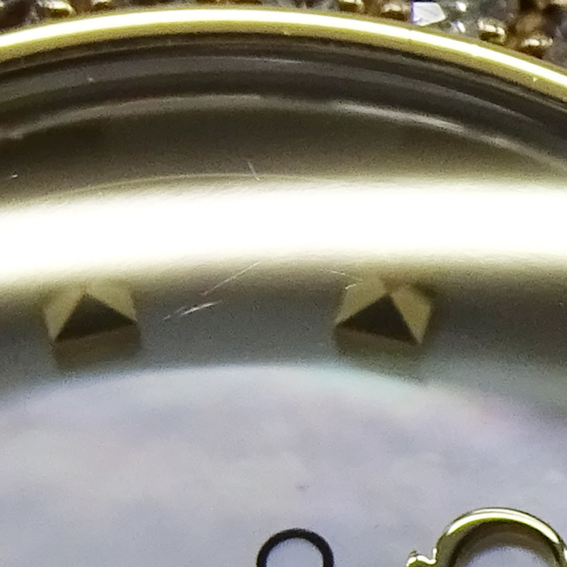 歐米茄星座系列迷你款 My Choice 1365.71 女士腕錶，貝殼鑽石英機芯，不鏽鋼、黃金和拋光黃-10