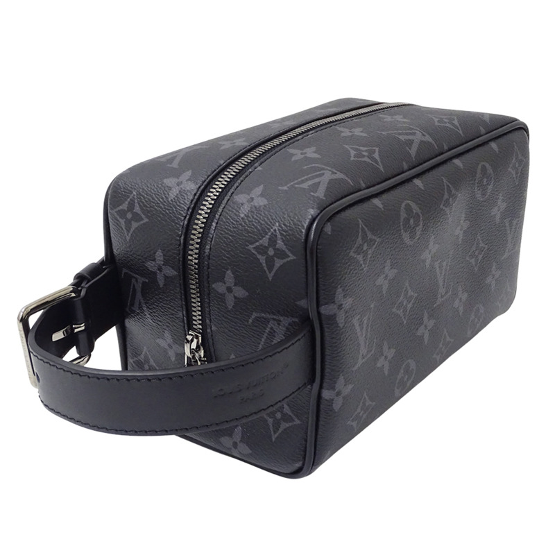 路易威登 Monogram Eclipse 男士置物櫃盥洗包手拿包 (M83113) 黑色-3