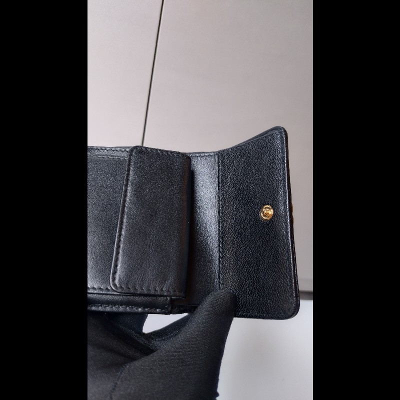 Chanel Boy 系列黑牛皮三折短夾-11