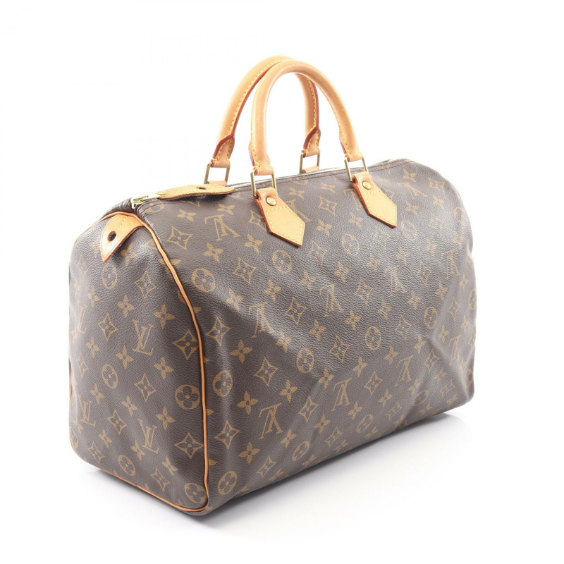 路易威登 Speedy 35 旅行手提包 M41524 Monogram 皮革 棕色 二手 女士-1