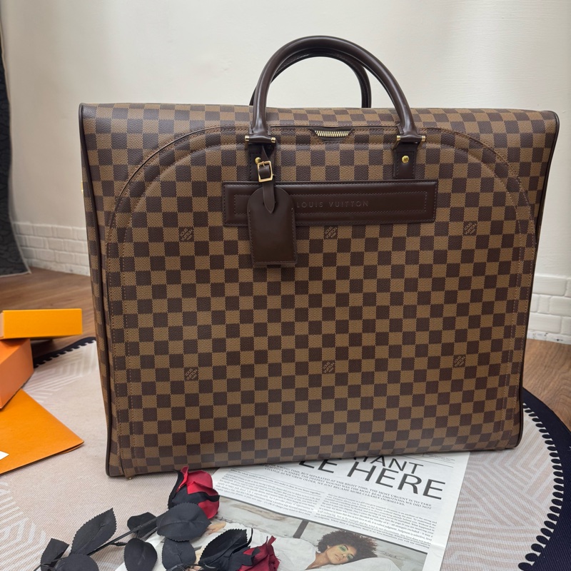 Louis Vuitton 棋盤格旅行包🧳 vintage 中古 二手 手提 大容量 斜挎-0