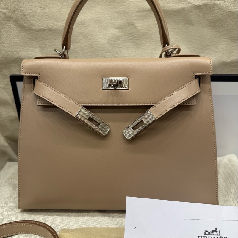 Hermes kelly28 菠萝扣 1f钻石灰 全套 t刻 闲置-1