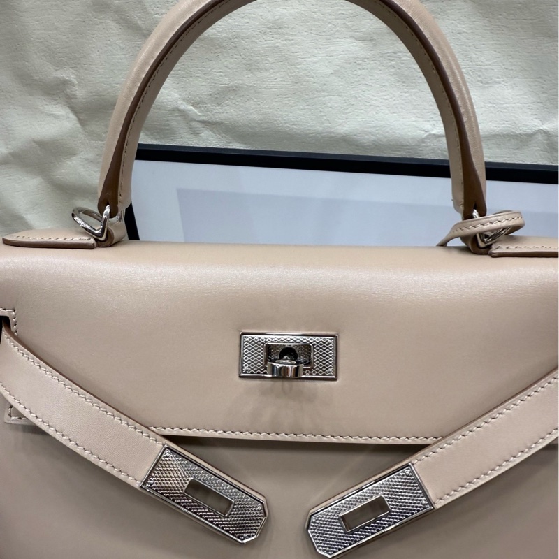 Hermes kelly28 菠萝扣 1f钻石灰 全套 t刻 闲置-7