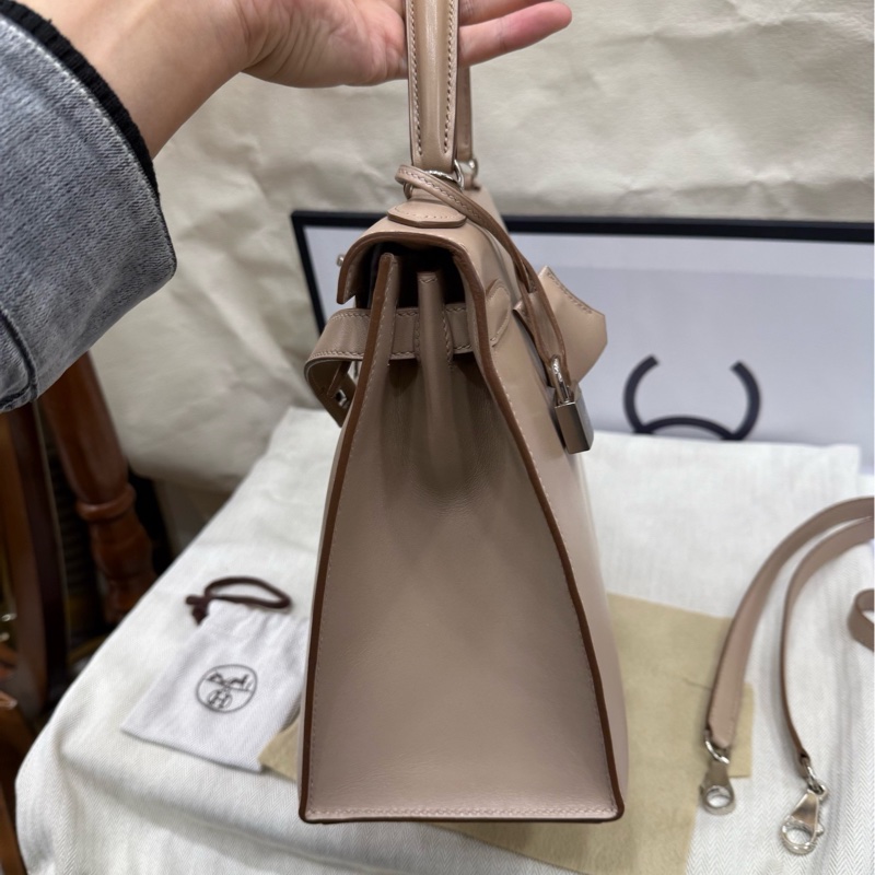 Hermes kelly28 菠萝扣 1f钻石灰 全套 t刻 闲置-9