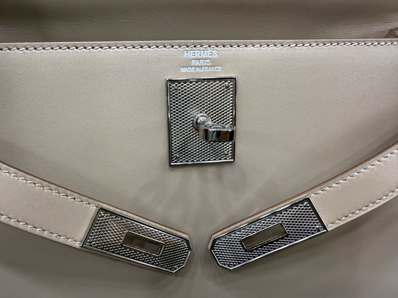 Hermes kelly28 菠萝扣 1f钻石灰 全套 t刻 闲置-11