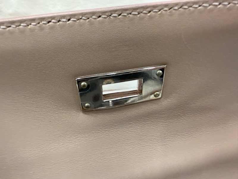 Hermes kelly28 菠萝扣 1f钻石灰 全套 t刻 闲置-12