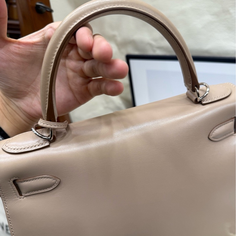 Hermes kelly28 菠萝扣 1f钻石灰 全套 t刻 闲置-14