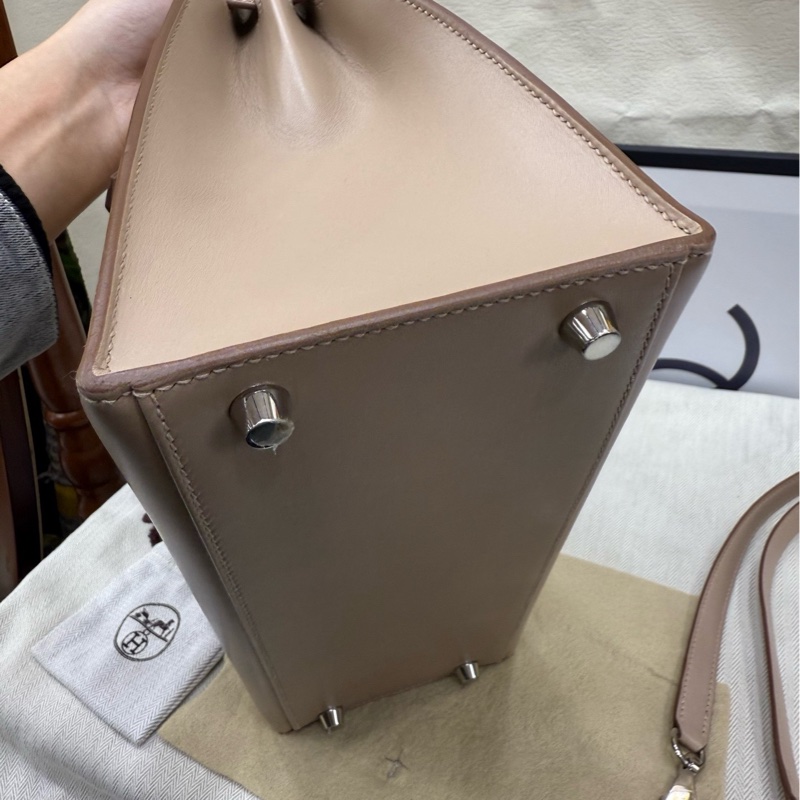 Hermes kelly28 菠萝扣 1f钻石灰 全套 t刻 闲置-15