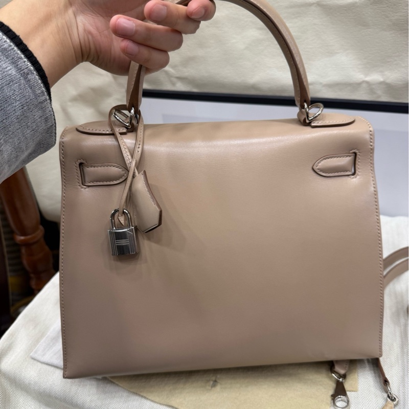 Hermes kelly28 菠萝扣 1f钻石灰 全套 t刻 闲置-21