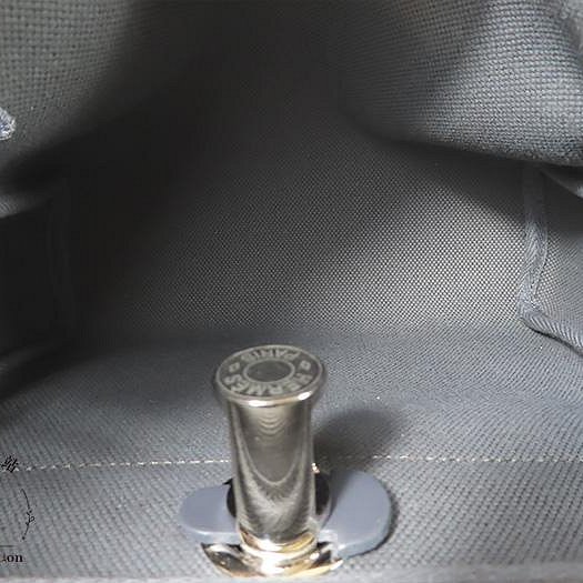 【巴黎站二手名牌專賣店】＊現貨＊HERMES 愛馬仕 真品＊K刻MINI HERBAG深灰帆布石板灰皮革銀釦斜背包-3