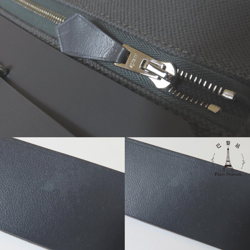 【巴黎站二手名牌專賣店】＊現貨＊HERMES 愛馬仕 真品＊K刻MINI HERBAG深灰帆布石板灰皮革銀釦斜背包-6