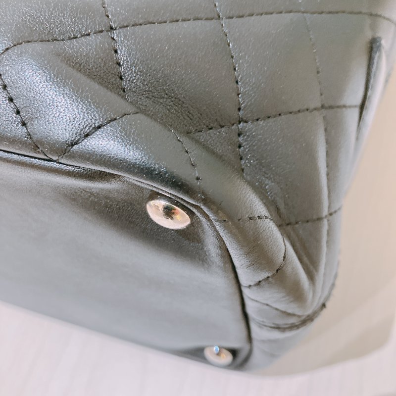 TK1949 香奈兒 復古 黑色內拼粉紅 Chanel Vintage Cambon Line Tote Bag Calfskin Black-7