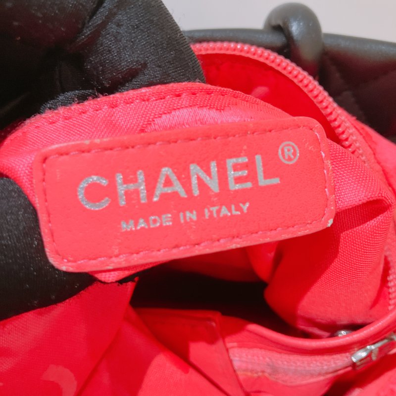 TK1949 香奈兒 復古 黑色內拼粉紅 Chanel Vintage Cambon Line Tote Bag Calfskin Black-13