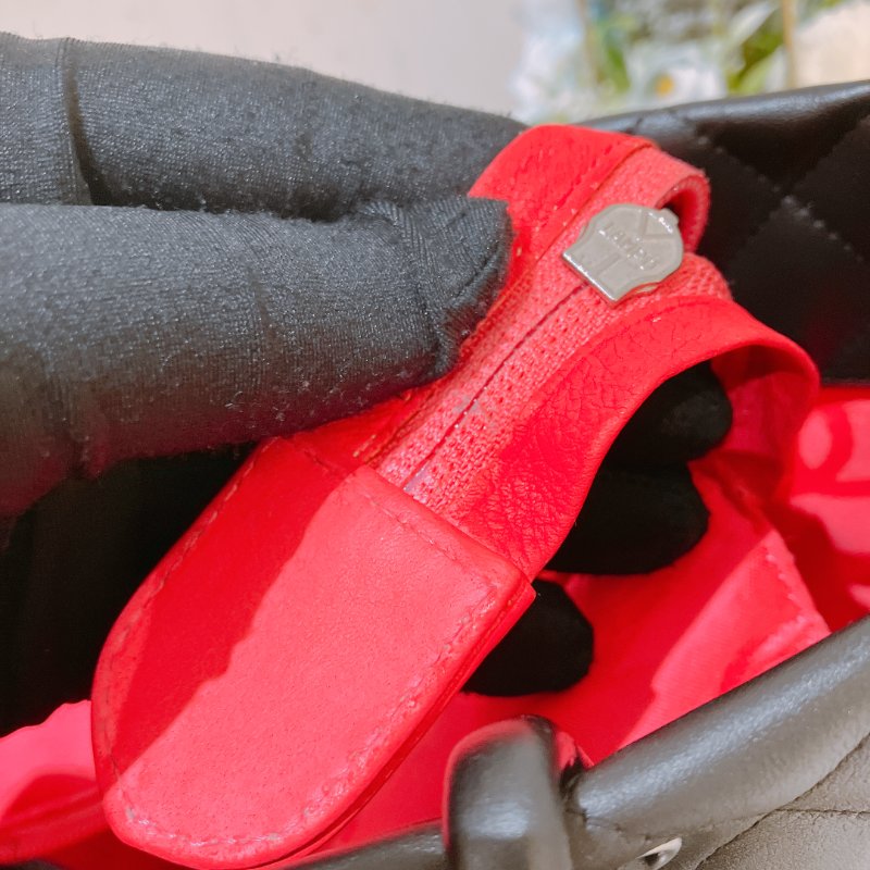 TK1949 香奈兒 復古 黑色內拼粉紅 Chanel Vintage Cambon Line Tote Bag Calfskin Black-15