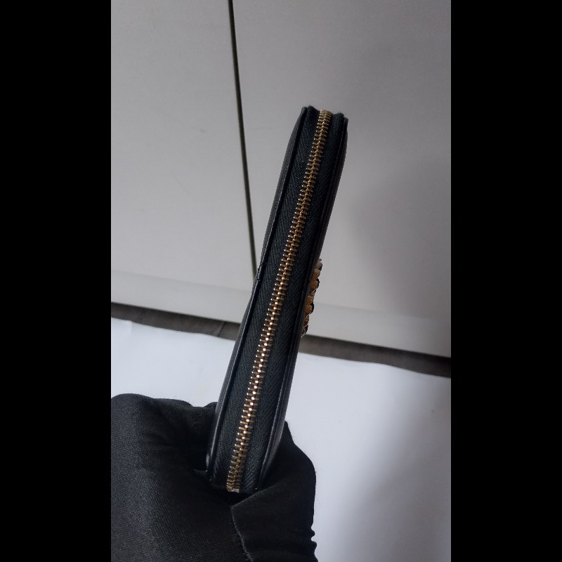 Chanel 19系列黑皮拉鍊中夾-7