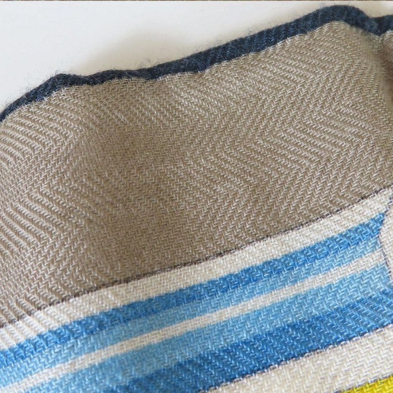 【巴黎站二手名牌專賣店】＊現貨＊HERMES 愛馬仕 真品＊Neo Brandebourgs藍白軍服圖案絲巾105X105方巾-3