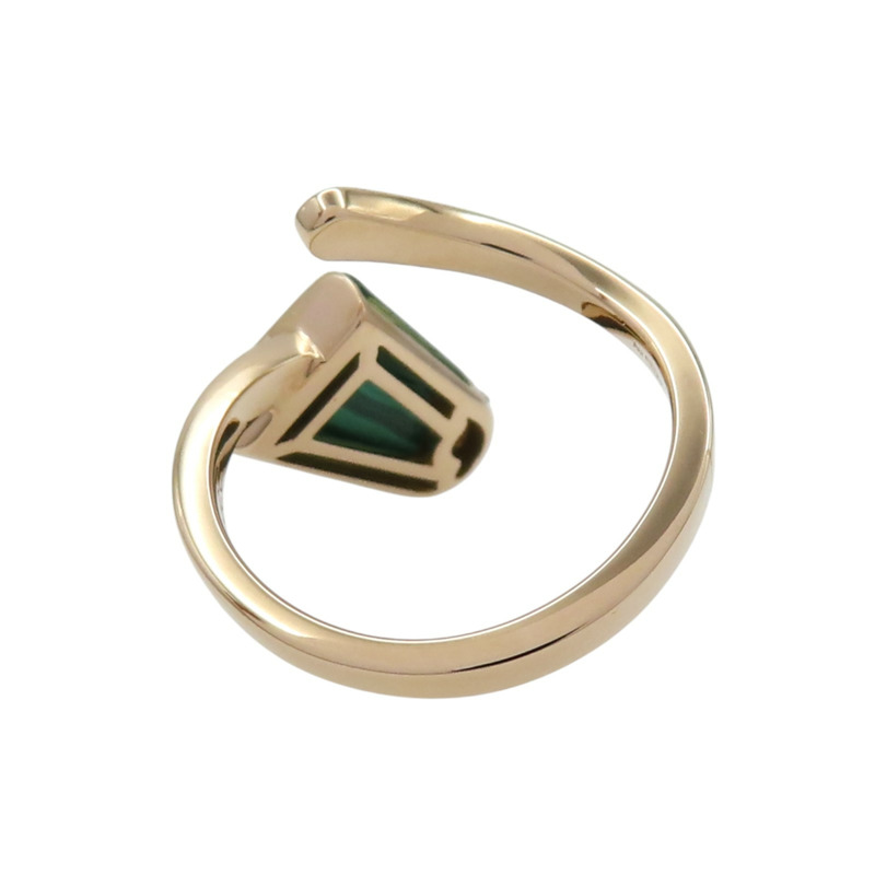 18K玫瑰金 孔雀石 鑽石 Gelati 戒指 50【BVLGARI 寶格麗】 AN858329-3