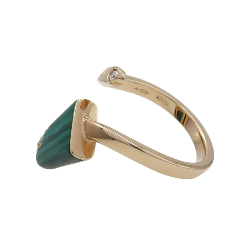 18K玫瑰金 孔雀石 鑽石 Gelati 戒指 50【BVLGARI 寶格麗】 AN858329-5