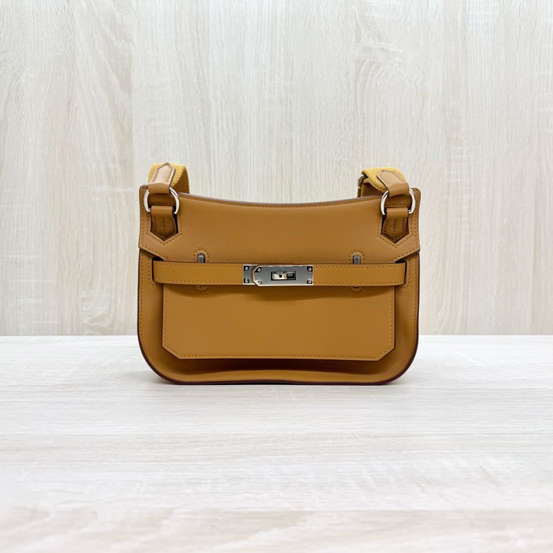 HERMES 2S芝麻色Swift皮銀釦MINI Jypsiere肩側背包H083982CKAV-1