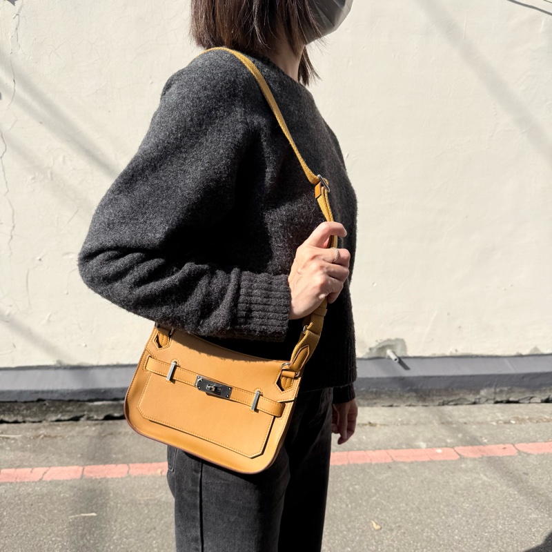 HERMES 2S芝麻色Swift皮銀釦MINI Jypsiere肩側背包H083982CKAV-17
